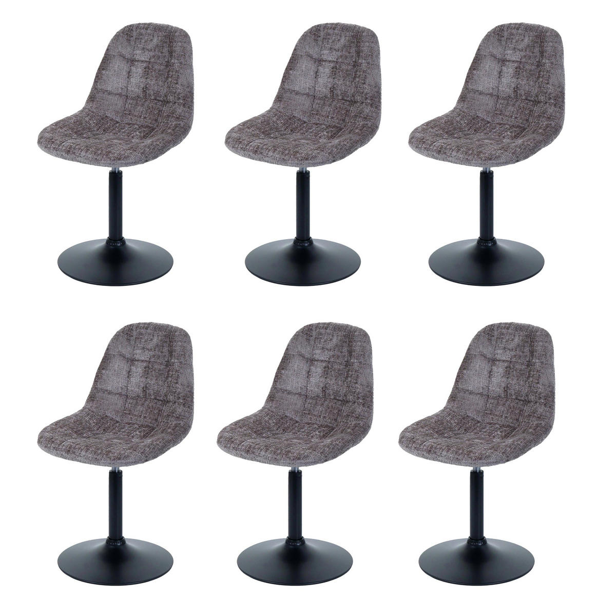 ESSZIMMERSTUHL Braun 6er-Set - Braun, Textil (47/83/43cm) - MCW