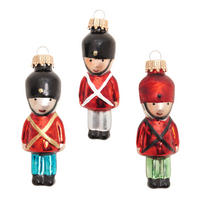 CHRISTBAUMSCHMUCK Mini Soldaten Rot 9cm (Glas / 3 Stk.) - Rot, Glas (3/9/3cm)