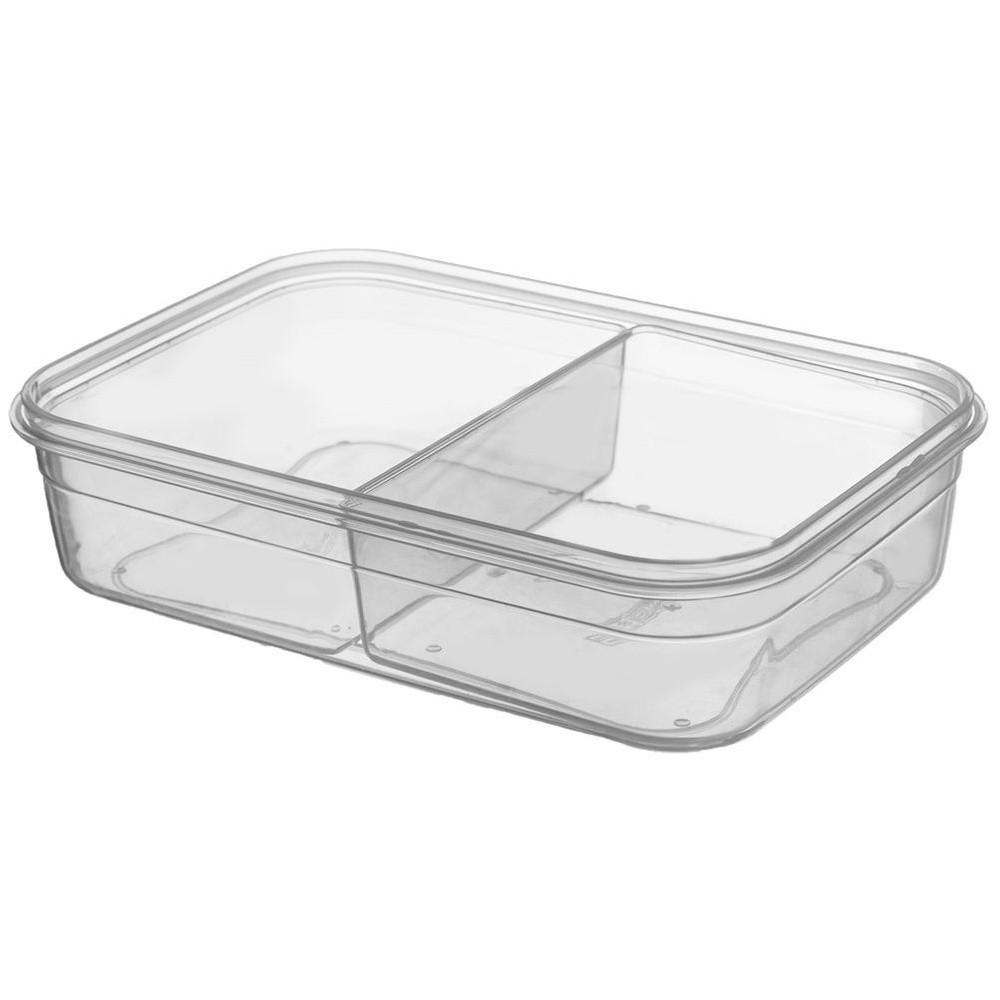 LUNCHBOX Unterteilt 2 Fächer 1 l Transparent - Transparent, Kunststoff (15/6/21cm) - Orion 