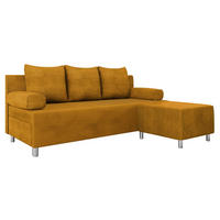 SCHLAFSOFA Dover Cord mit Polsterhocker - Chromfarben/Braun, Holz/Kunststoff (192/80cm) - MIRJAN24