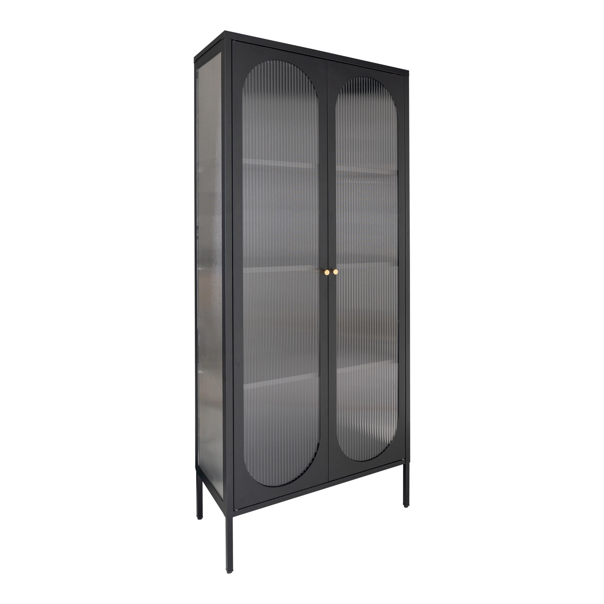 VITRINE Schwarz - Schwarz, Holzwerkstoff (80/180/35cm) - ebuy24