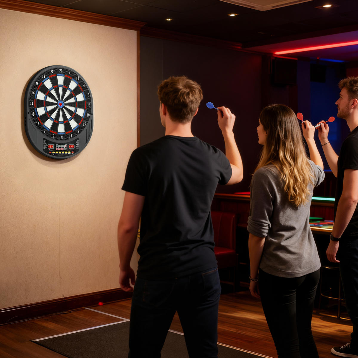 DARTSCHEIBE DE-18831 33 Spiele, 202 Variationen - Schwarz, Kunststoff (44/2.8/53cm) - ComfortXL