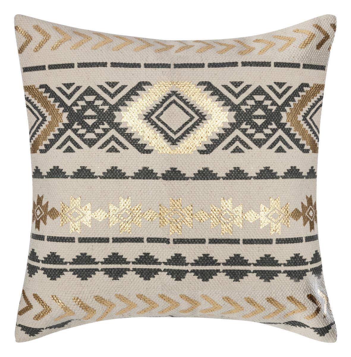 DEKO-KISSENBEZUG mit Muster Etnik 40/40 cm - Beige, Naturmaterialen (40/40cm) - Atmosphera Createur d´interieur