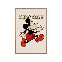 POSTER mit Rahmen Disney - Disney - Mickey Mouse Vintage No. 01 - Eichefarben/Beige, Holz/Papier (50/70cm) - Poster&Frame