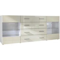 SIDEBOARD Carlos Creme Hochglanz - Creme, Holzwerkstoff (166/72/35cm) - Vladon
