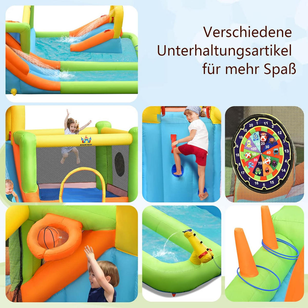 HÜPFBURG 216cm Multicoloured - Multicolor, Kunststoff (503/290/216cm) - COSTWAY
