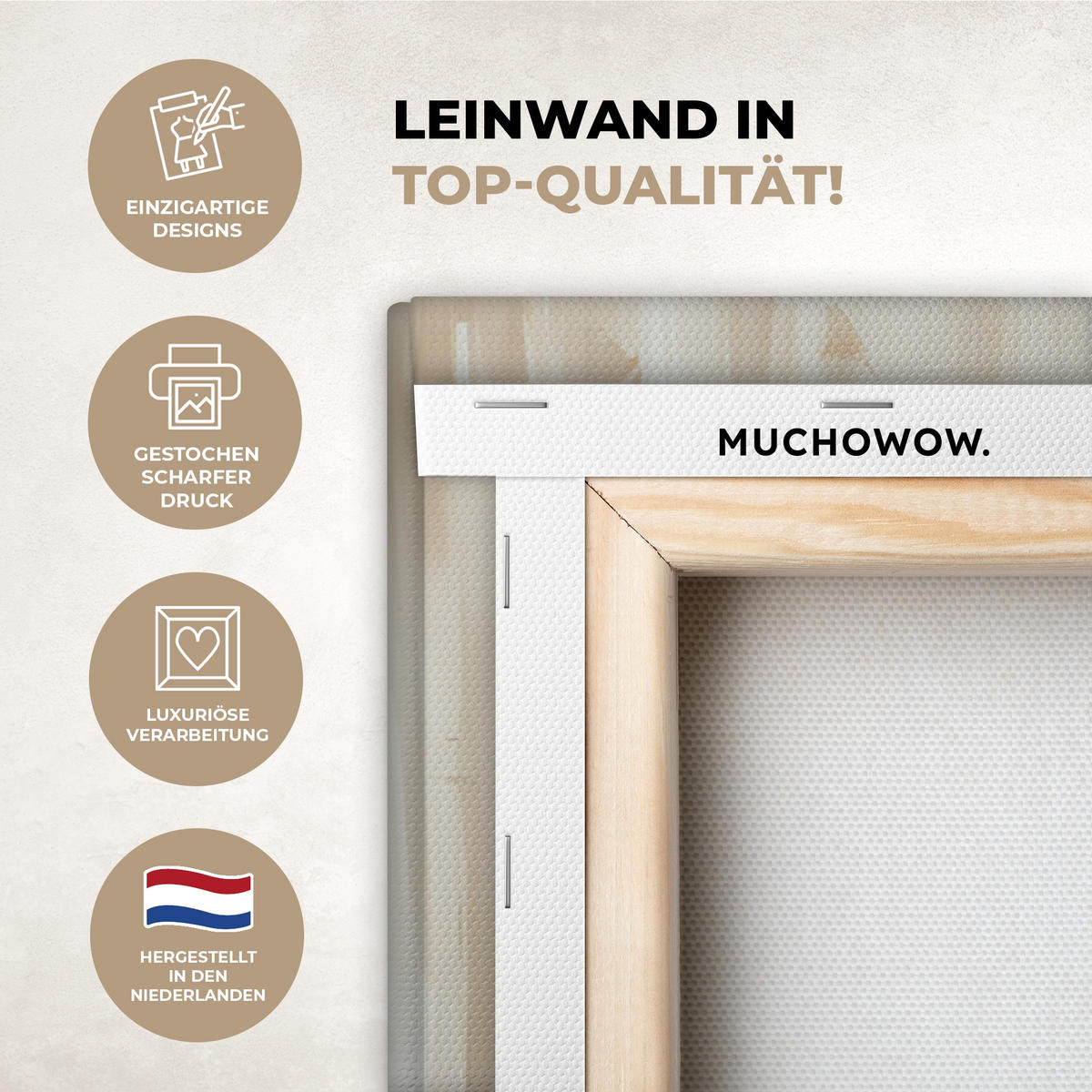 LEINWANDBILD Abstrakt - Liebe - Schwarz und weiß - Modern Wanddeko 90x60 cm - Schwarz, Textil (90/60cm) - MuchoWow