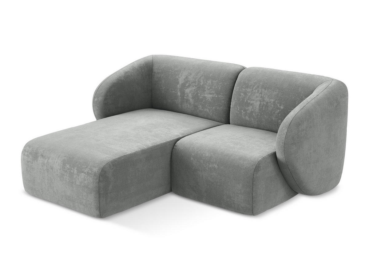 SOFAELEMENT Links Bouclé Stoff Grau - Silberfarben/Schwarz, Holzwerkstoff/Kunststoff (101/77/175cm) - Makamii