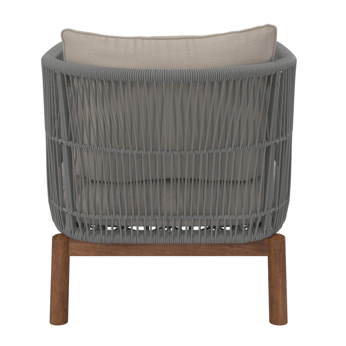 LOUNGEGARNITUR Malene Holz Outdoorstoff/Metall - Creme, Holz - Bessagi Garden