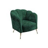 POLSTERSESSEL Adria mit Metallfüßen - Dunkelgrün/Goldfarben, Holzwerkstoff/Textil (87/78/83cm) - Ravio