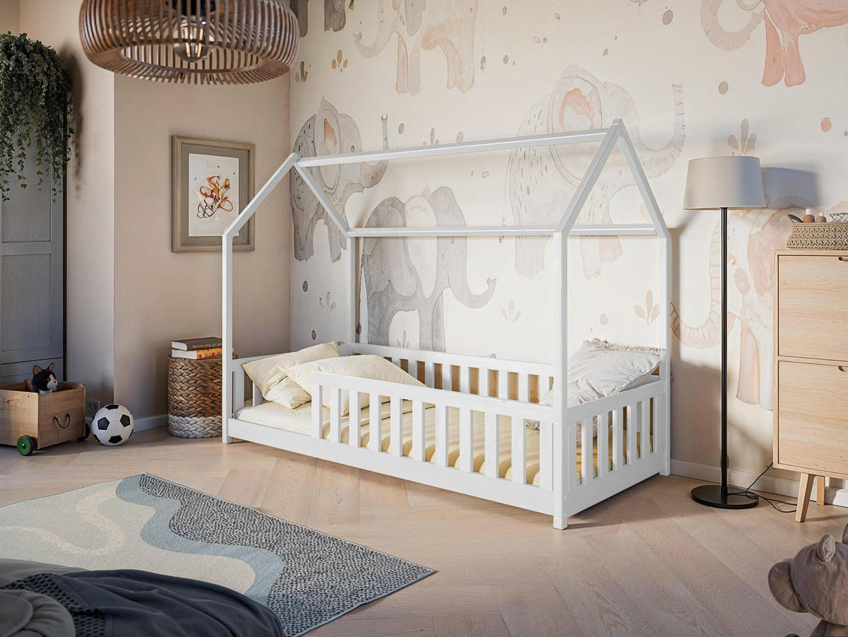 HAUSBETT NOAH Weiß 96x208x157 cm - Weiß, Holz - FURNLUX