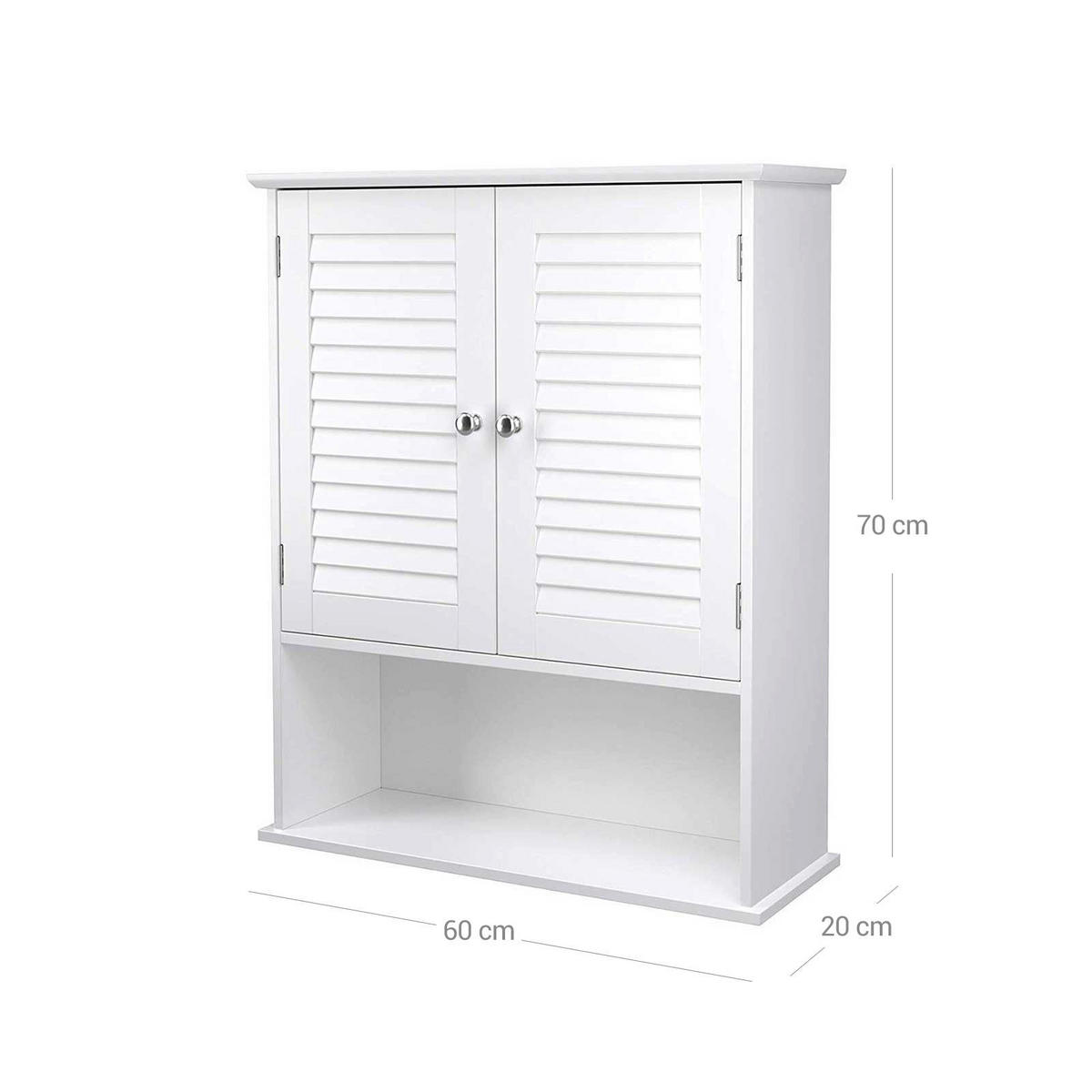 BADEZIMMERSCHRANK WANDSCHRANK - Weiß, Holzwerkstoff (20/70/60cm) - Hansiro