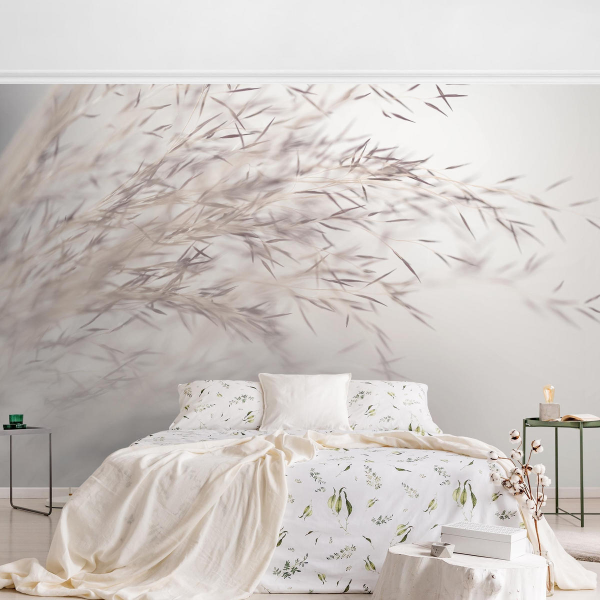 FOTOTAPETE Wiesengras Close Up 288/190 cm - Eichefarben, Papier (288/190cm) - Bilderwelten