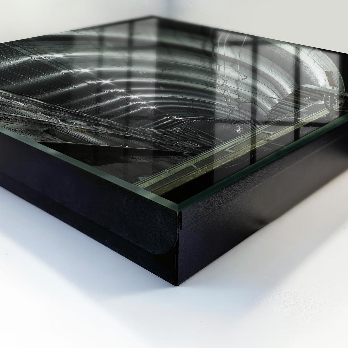 SCHLÜSSELBOX Schwarz 30x30 cm- Türöffnung nach rechts - Eisenbahntunnel - Grau, Metall (30/30/5cm) - TULUP