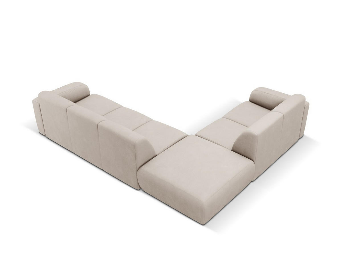 ECKSOFA links Molino aus strukturiertem Stoff beige 6 Sitzplätze - Beige, Textil (250/315cm) - Micadoni