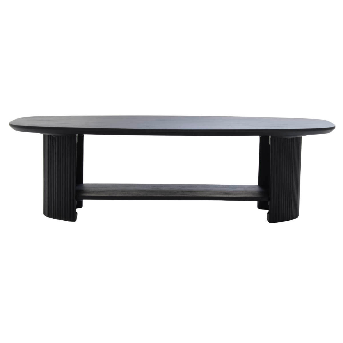 COUCHTISCH Oval Schwarz Holz 130x70x38cm - Schwarz, Holz (130/70/38cm) - Giga Meubel