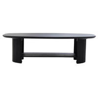 COUCHTISCH Oval Schwarz Holz 130x70x38cm - Schwarz, Holz (130/70/38cm) - Giga Meubel