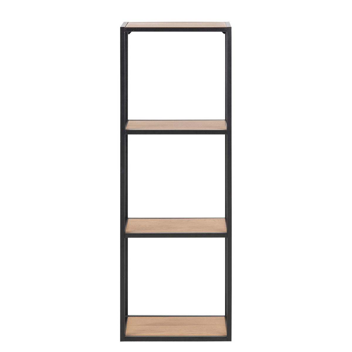 REGAL - Wildeiche Dekor / Schwarz - Braun, Holzwerkstoff/Metall (37/108/24cm) - home24