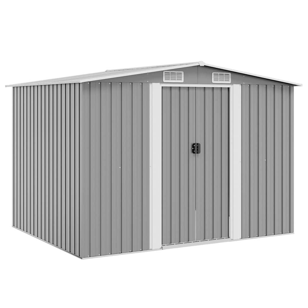 GARTENSCHUPPEN Grau Metall 257/205/178 Cm - Grau, Metall (205/178/257cm) - vidaXL