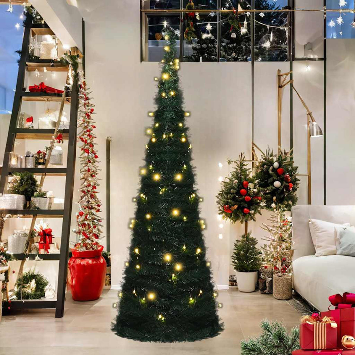POP-UP-WEIHNACHTSBAUM Künstlicher Mit Beleuchtung Grün 180 Cm - Grün, Kunststoff (180cm) - vidaXL