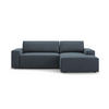 AUSKLAPPBARES-ECKSOFA rechts mit Container Jodie aus strukturiertem Stoff blau 3 Sitzplätze - Blau, Textil (246/151cm) - Micadoni