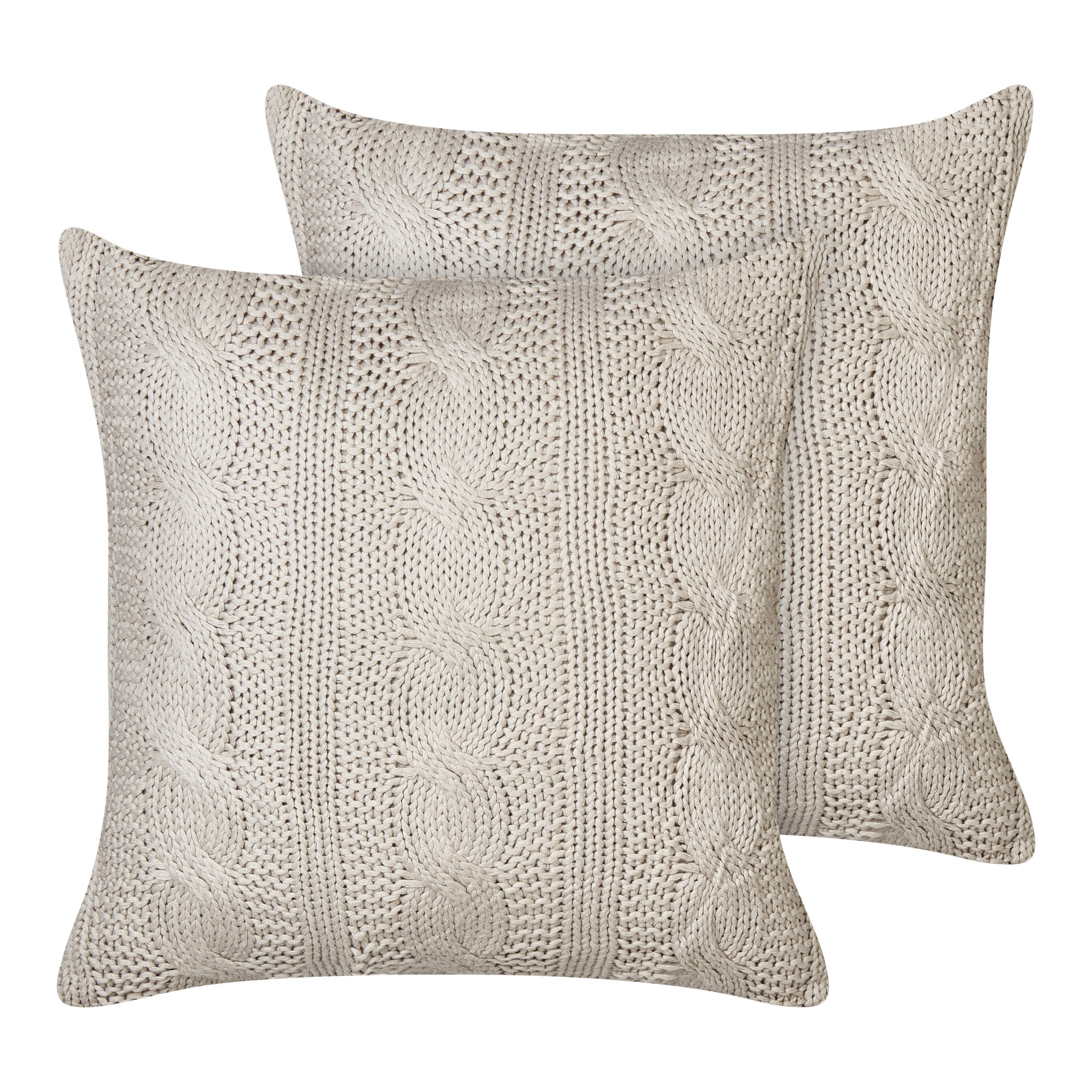 DEKOKISSEN 2er-Set Beige 45/45 cm Constylis - Beige, Textil (45/45cm) - Beliani