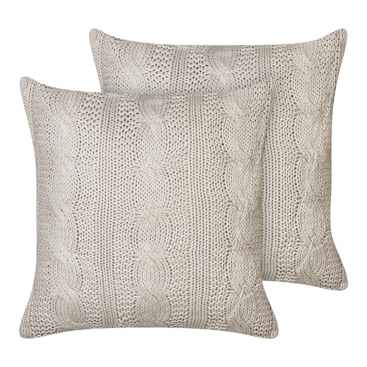 DEKOKISSEN 2er-Set Beige 45/45 cm Constylis - Beige, Textil (45/45cm) - Beliani