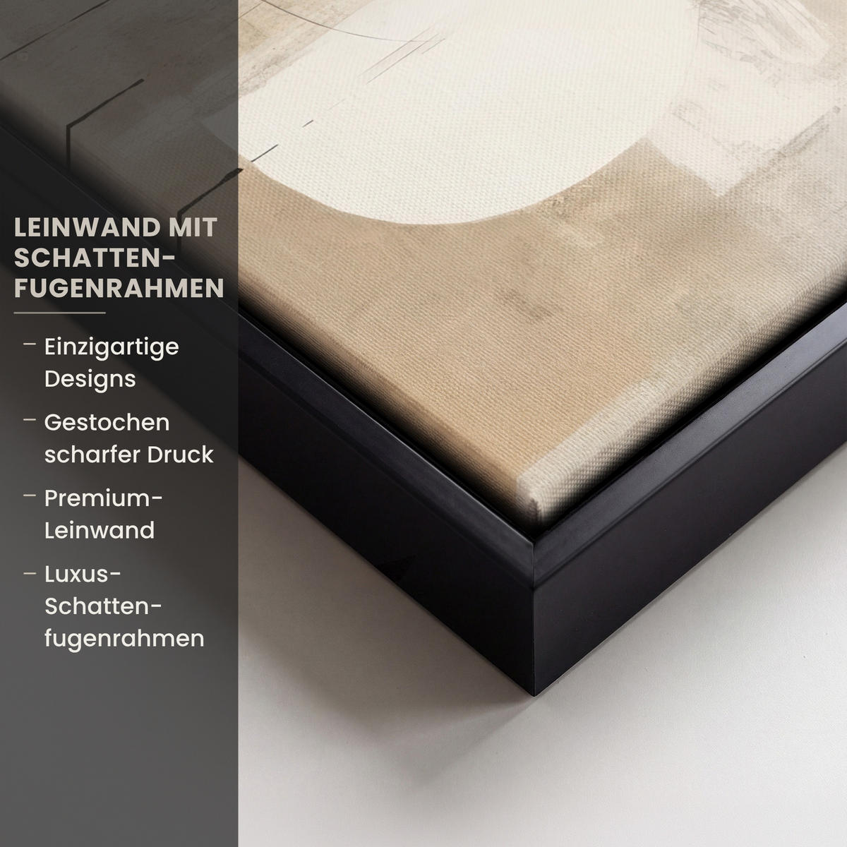 LEINWAND Bilder mit Rahmen - Abstrakt - Kunst - Grau - 40x30 - Hellgrau, Textil (40/30cm) - MuchoWow