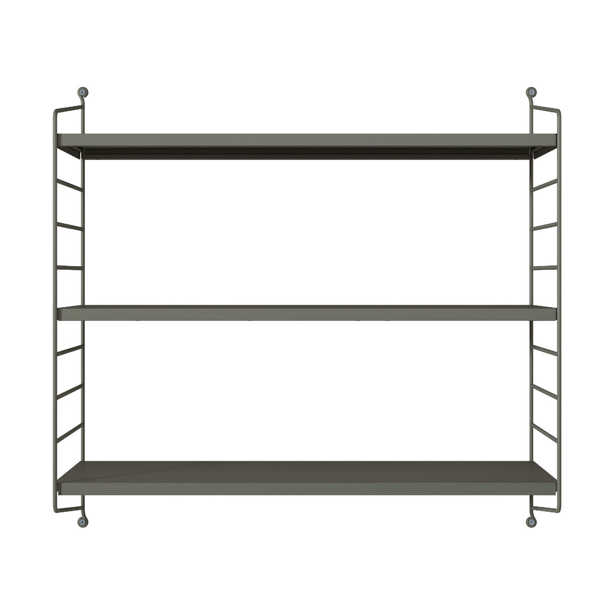 SADA NÁSTĚNNÝCH POLIČEK 3 KS Strängnäs - antracitová, kov (60/50/15cm) - [en.casa]