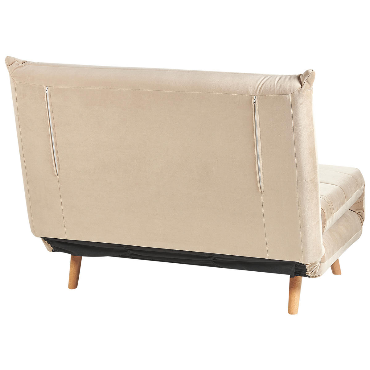 1-SITZER-SCHLAFSOFA Samtstoff Sandbeige Setten - Beige, Textil (104/82/190cm) - Beliani