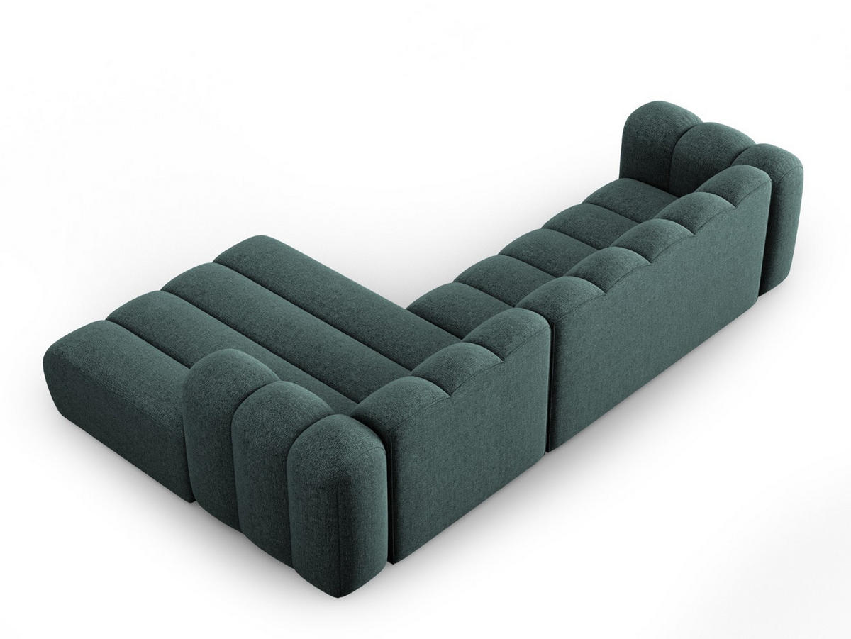ECKSOFA modular rechts Lupine aus Chenille-Stoff petrol 4 Sitzplätze - Petrol, Textil (177/290cm) - Micadoni
