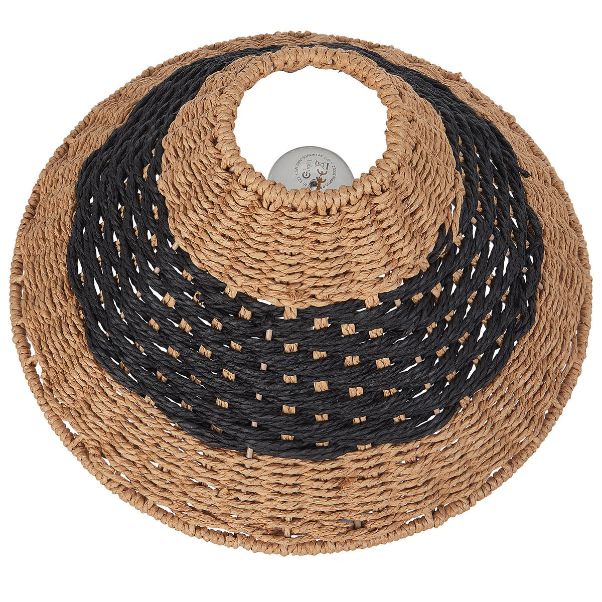 TISCHLEUCHTE Schwarz/Beige Momba - Beige/Schwarz, Papier (30/30/40cm) - Beliani