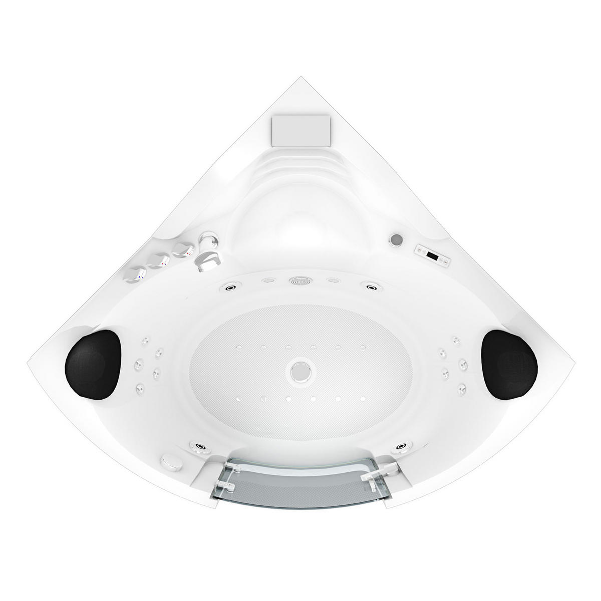 WHIRLPOOL Badewanne Wanne W70-SC 150x150cm mit Tür - Weiß, Glas/Kunststoff (150/70/150cm) - AcquaVapore by Sandra Jentho