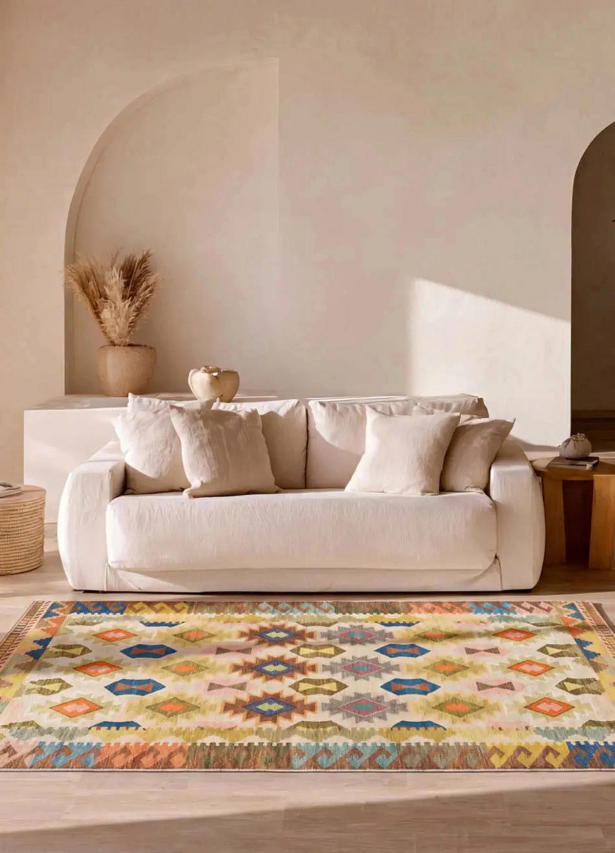 FLACHGEWEBETEPPICH Mehrfarbig Serak 80/150 cm - Multicolor, Kunststoff/Textil (80/150cm) - Atticgo