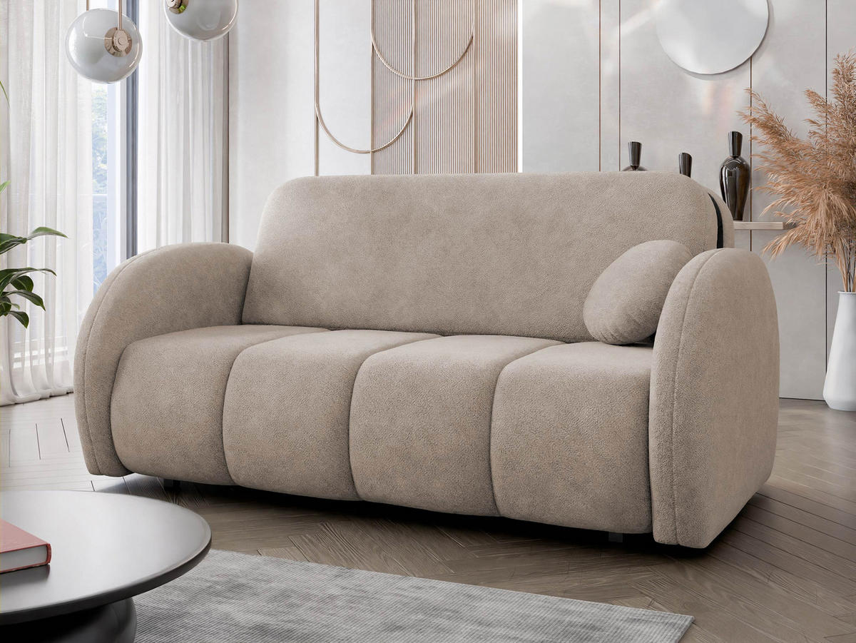 SCHLAFSOFA Viva Comfy IV - Schwarz/Naturfarben, Holz/Textil (172/85/103cm) - MIRJAN24