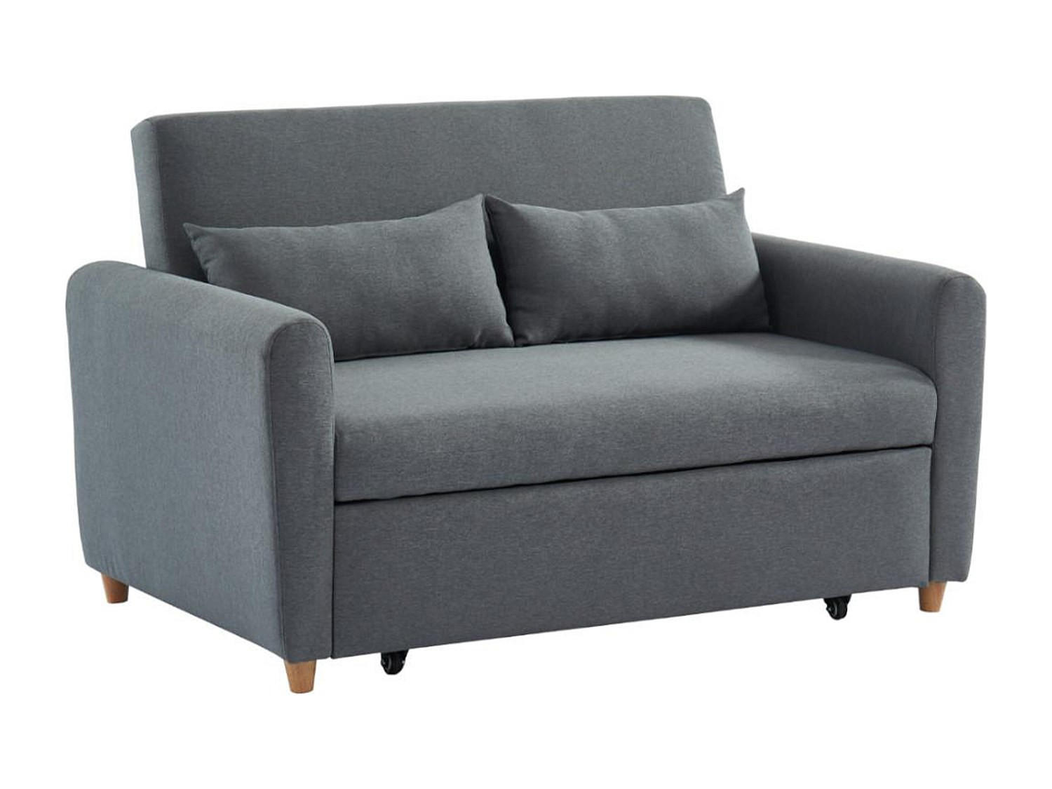 SCHLAFSOFA 2-Sitzer - Stoff - Grau - AYLA - Grau, Textil (140/86/87cm) - Vente-Unique