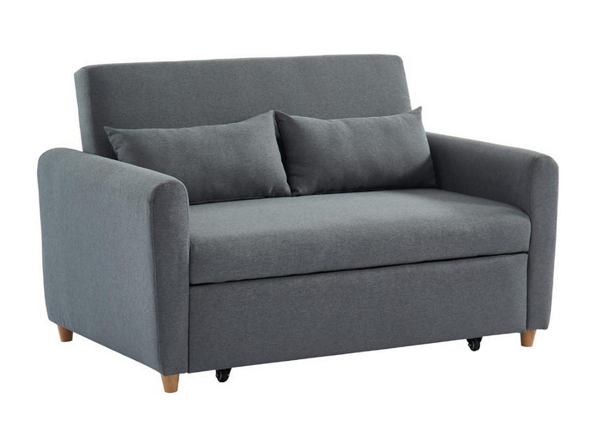 SCHLAFSOFA 2-Sitzer - Stoff - Grau - AYLA - Grau, Textil (140/86/87cm) - Vente-Unique