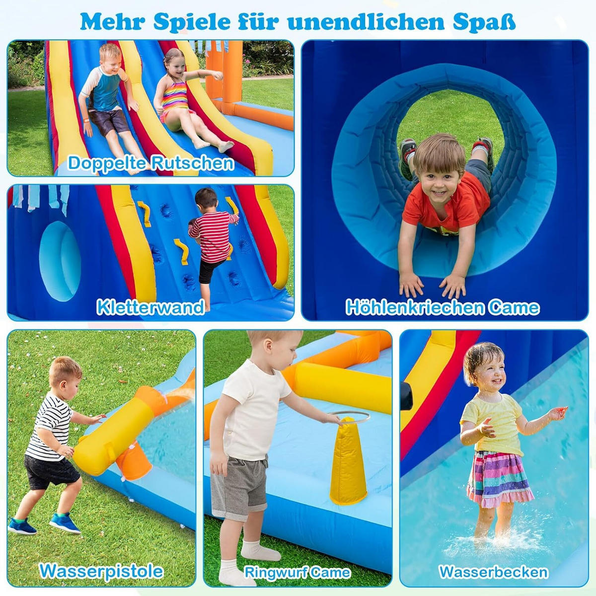 HÜPFBURG 263cm Multicoloured - Multicolor, Kunststoff (693/295/263cm) - COSTWAY