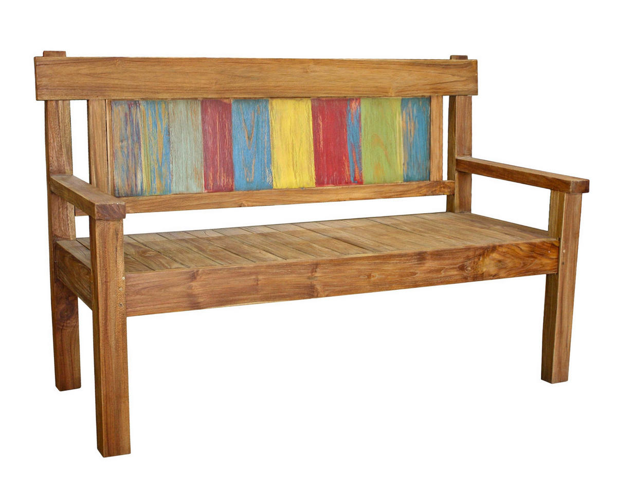 GARTENBANK Mette 3-Sitzer Terrassenbank - Hellbraun, Holz (150/95/62cm) - DELUKE