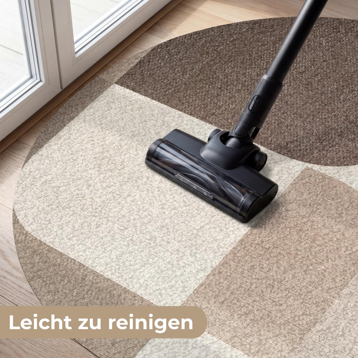 FUSSMATTE Geometrisch - Gewebte Struktur - Modern Fußabtreter 120x120 cm - Beige, Kunststoff (120/120cm) - MuchoWow