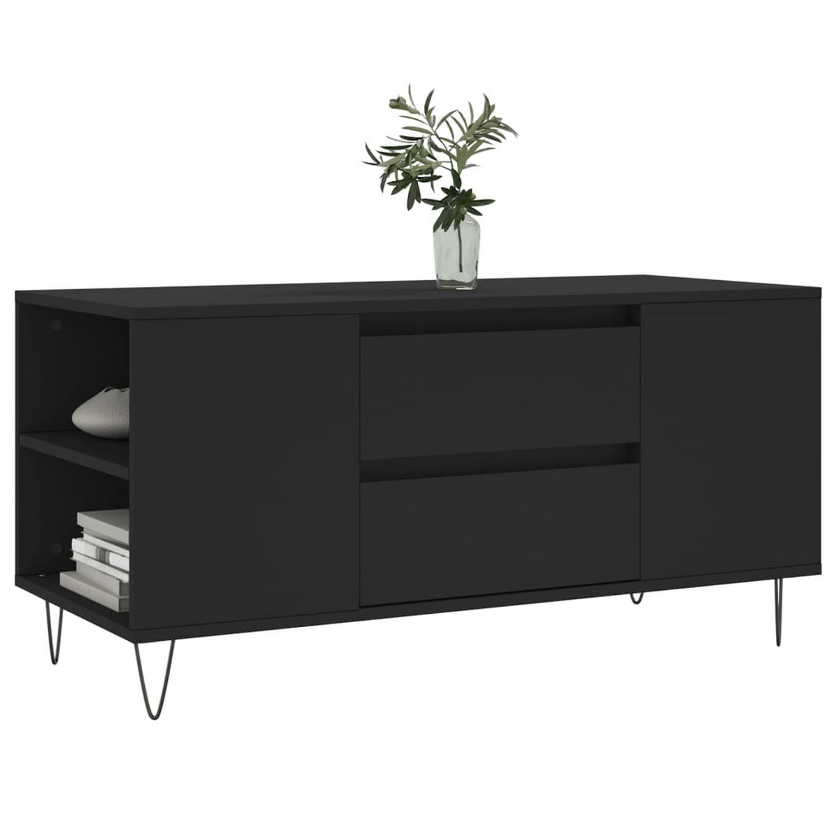 COUCHTISCH Schwarz 102x44,5x50 cm Holzwerkstoff - Schwarz, Holzwerkstoff (102/44.5/50cm) - furnicato