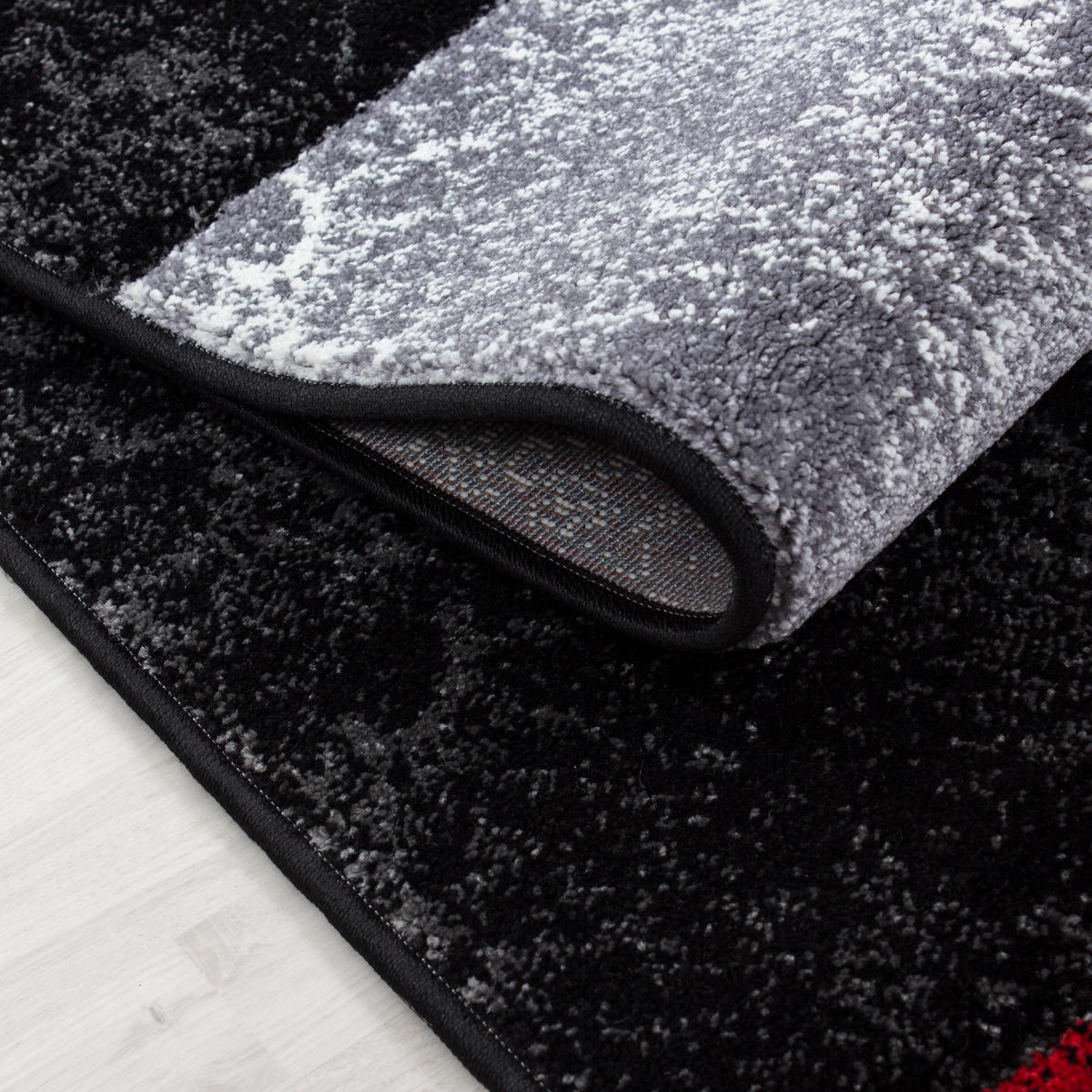 TEPPICH Kurzflor Karo Design Polypropylen Wohnzimmer Rot Rechteckig 280x370 - Rot, Textil (280/370cm) - KADIMA DESIGN