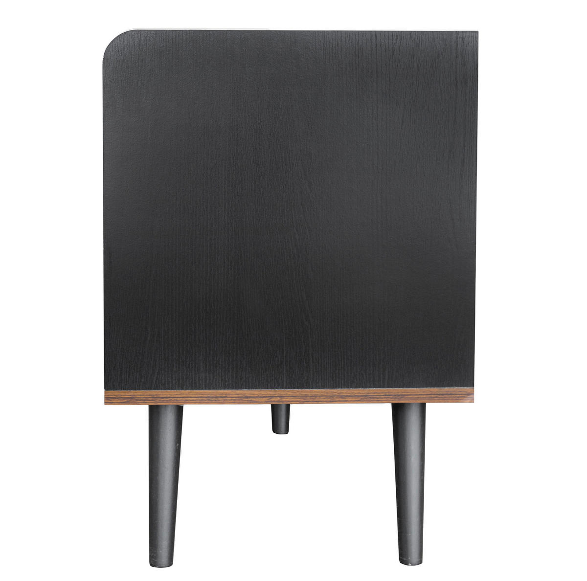LOWBOARD 160/40/58 cm aus Spanplatte mit 2 Schiebetüren und 2 Schubladen Schwarz/Natur - Schwarz, Holzwerkstoff (160/58/40cm) - Modenvie