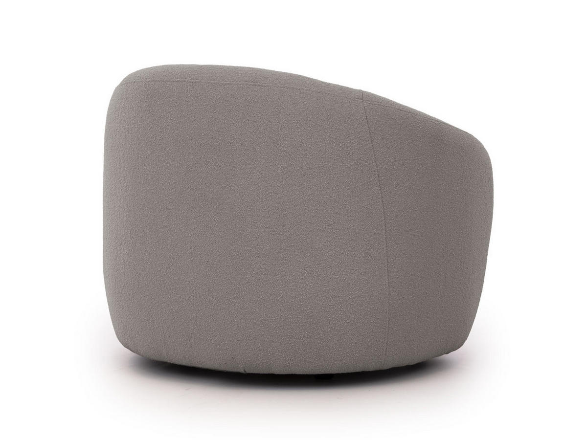 SESSEL Roundi Grau Bouclé - Schwarz/Grau, Holz/Kunststoff (90/76/80cm) - S-Style Möbel