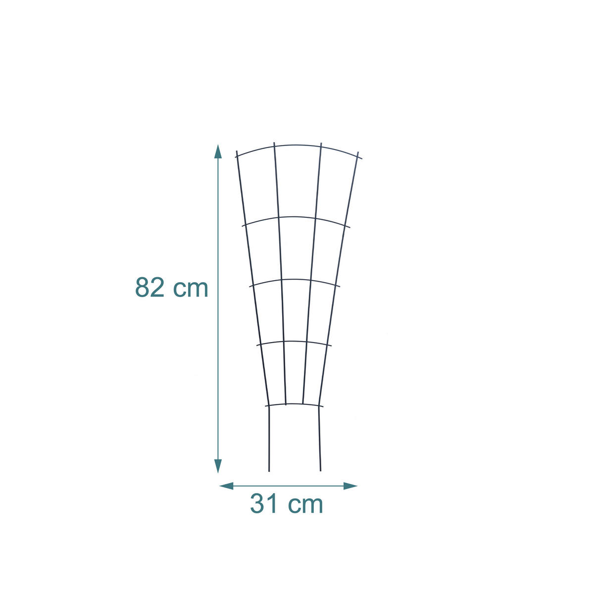 PFLANZENSTÜTZE - Schwarz, Metall (31/1/82cm) - Relaxdays