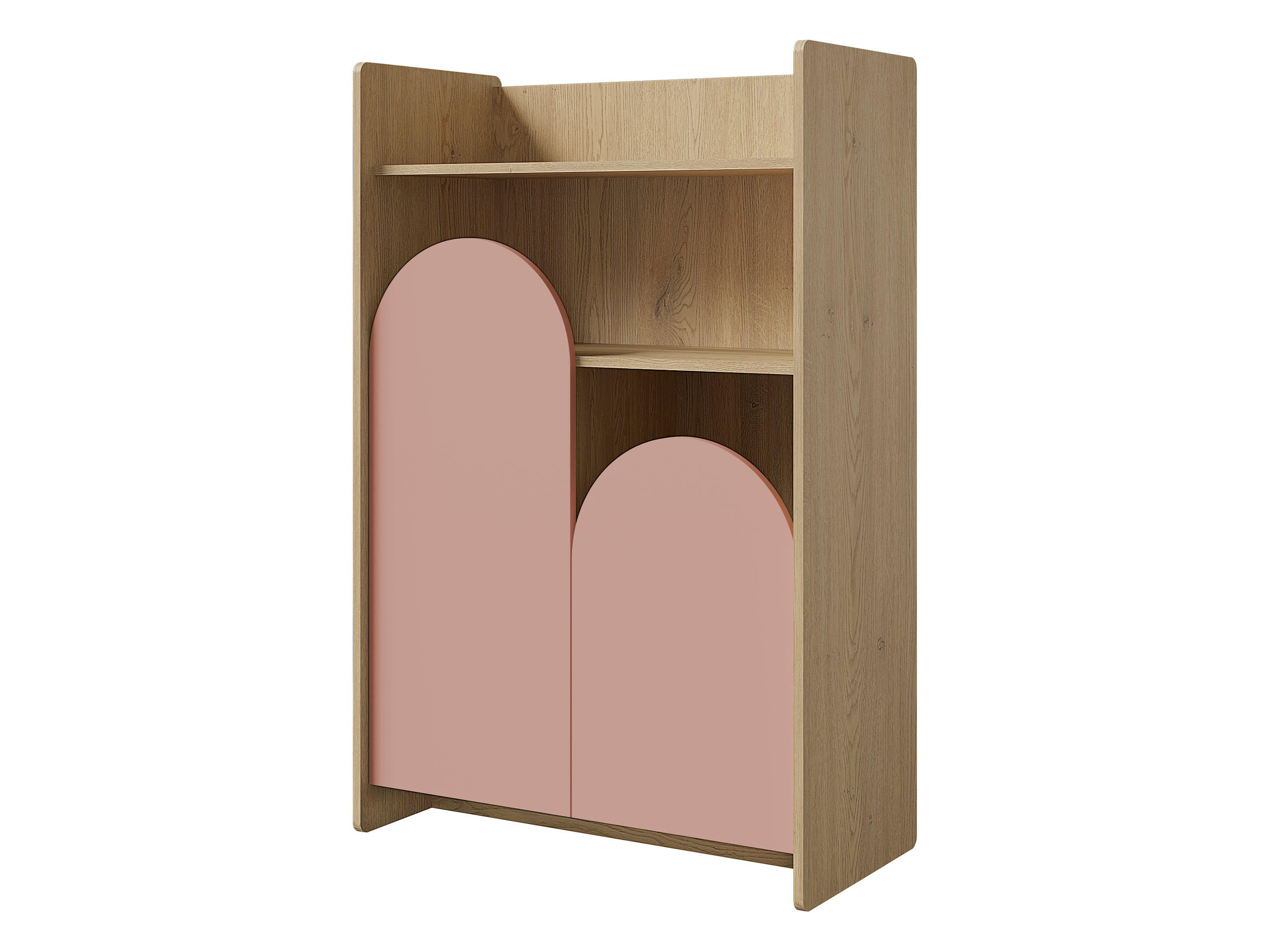 KINDERREGAL Lexi 2D 08 - Eichefarben/Rosa, Holzwerkstoff (84/128/40cm) - MIRJAN24