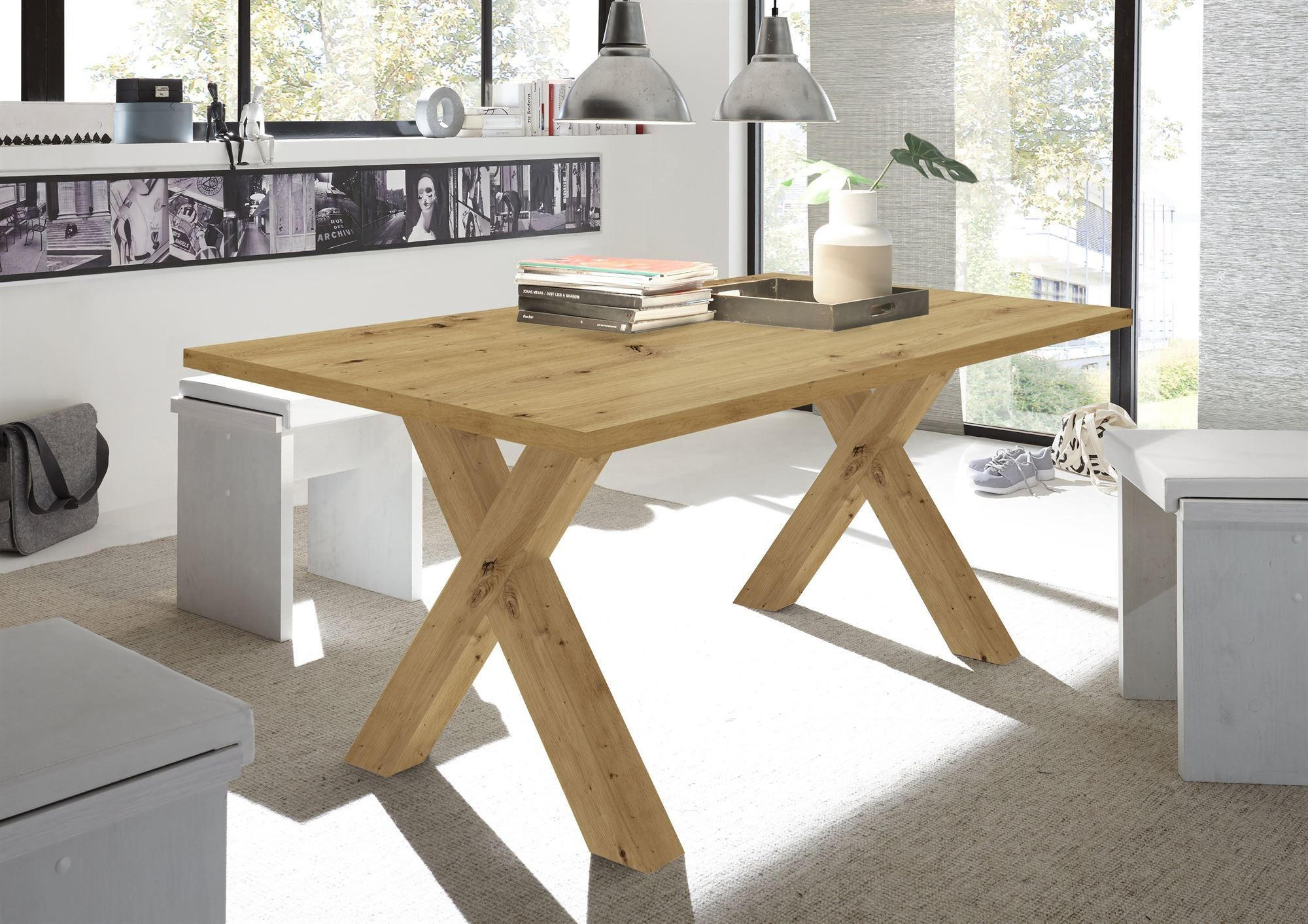 ESSZIMMERTISCH Eike 2 160 x 90 x 75 Esstisch Asteiche - Naturfarben, Holz (160/90/75cm) - 58aufmkessel