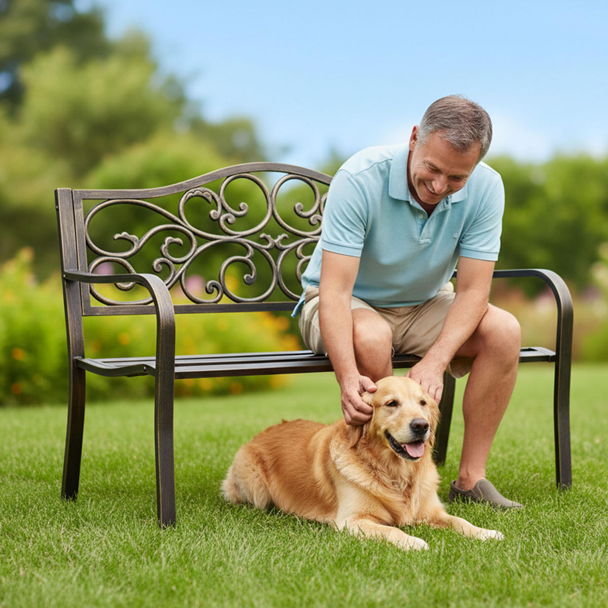 GARTENBANK IRGA Braun 127 x 89 x 62 cm - Braun, Metall (127/89/62cm) - Akord