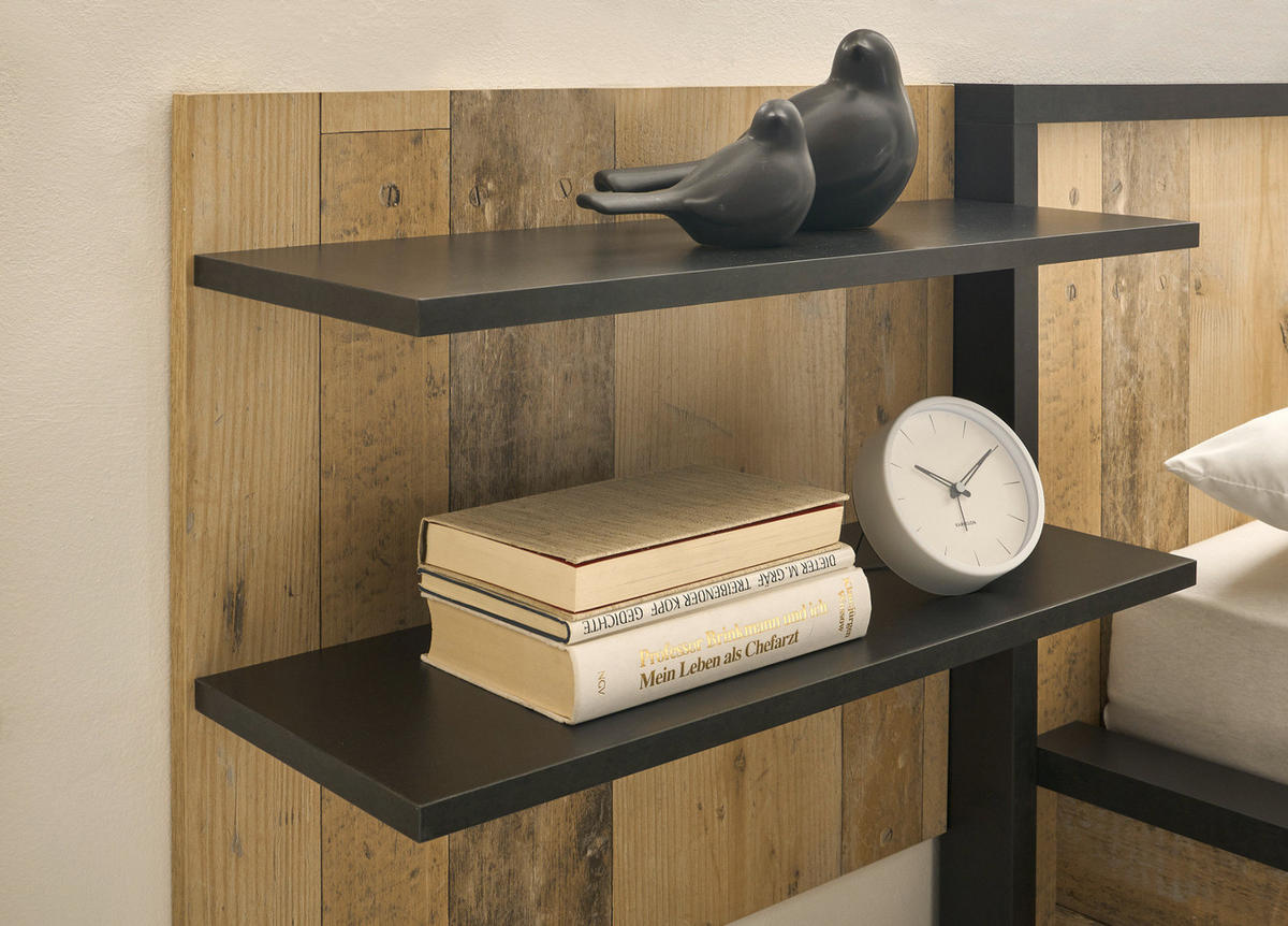WANDPANEEL Used Wood hell, Anthrazit, Wandboard 60 x 54 cm - Eichefarben/Anthrazit, Holzwerkstoff (60/54/22cm) - Furn.Design