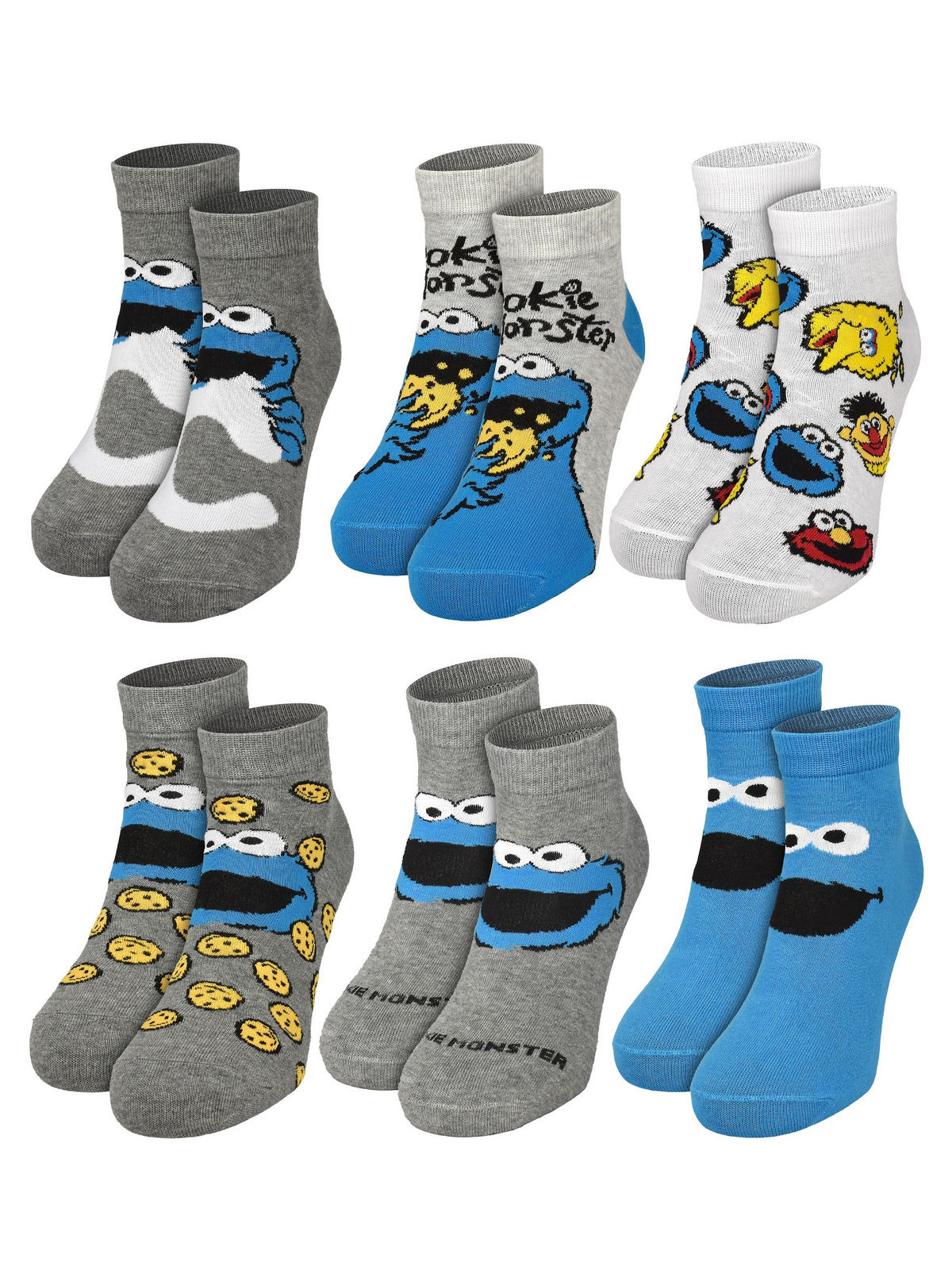 ADVENTSKALENDER Sesamstraße mit 12 Paar Socken Größe 40-45 - Multicolor, Textil (37/5/26.5cm) - United Labels